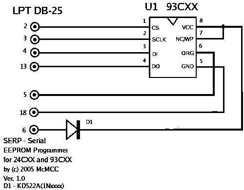 Схема программатора для 93C46