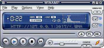 Winamp принимает потоковое аудио